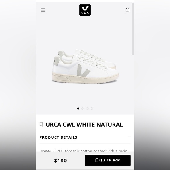 Women’s Veja Urca Sneakers White/ Natural  Size 41 - Picture 3 of 4